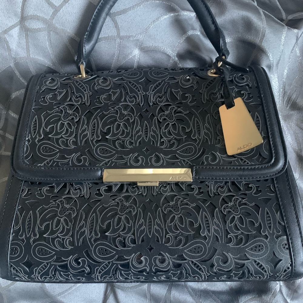 Aldo filigree handbag Black